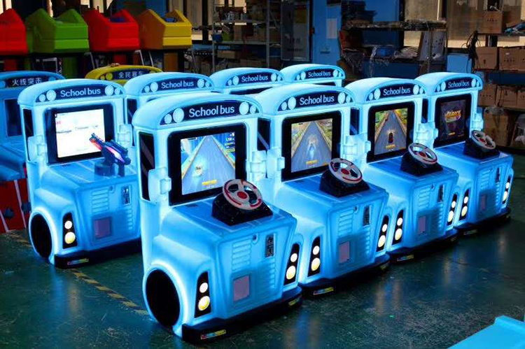 school bus kids car racing game machine