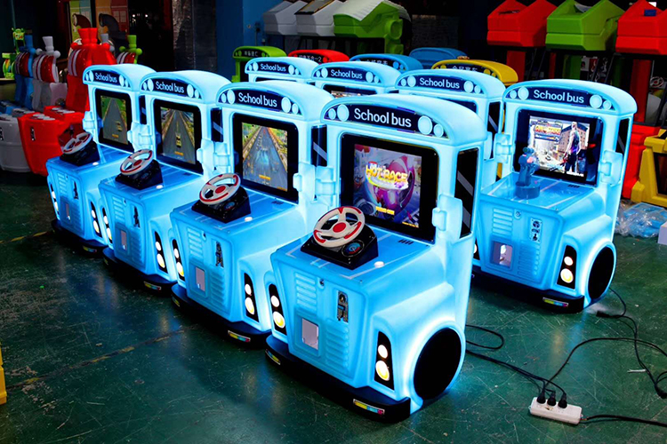 school bus kids car racing game machine