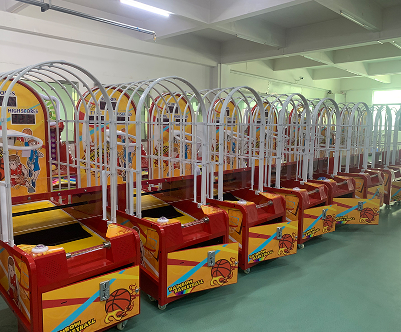 rainbow basketball arcade for kids